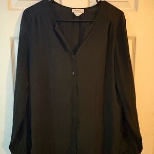 Van Heusen Dark Green Button-Up Blouse